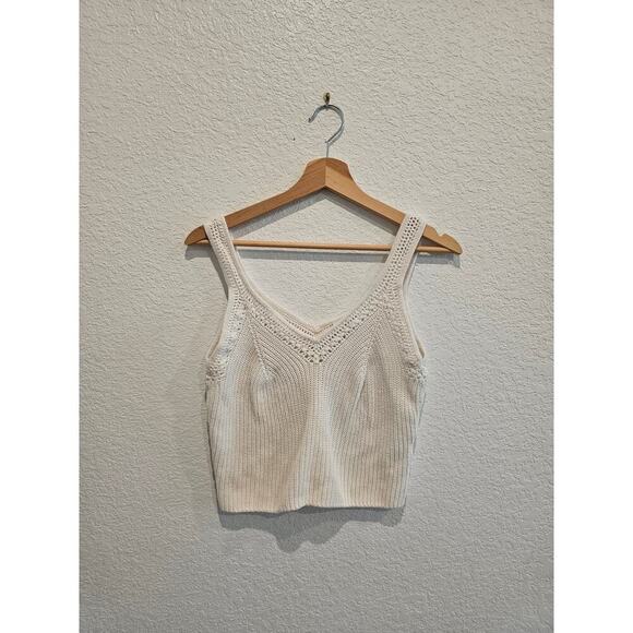 Abercrombie crocheted white knit top sz small - Picture 1 of 3